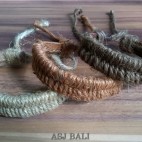 organic handmade straw ethnic bracelet leather 